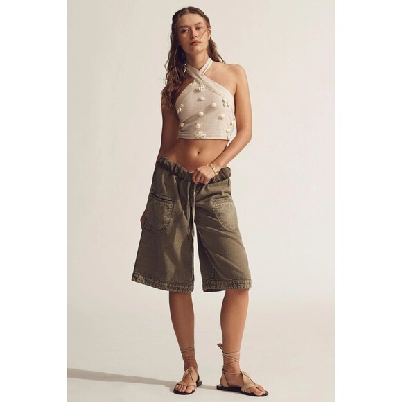 Pilcro Anthropologie Pull-On Gaucho Capri Pants Wide Leg Cropped 1X-PS 279768 - Picture 2 of 9